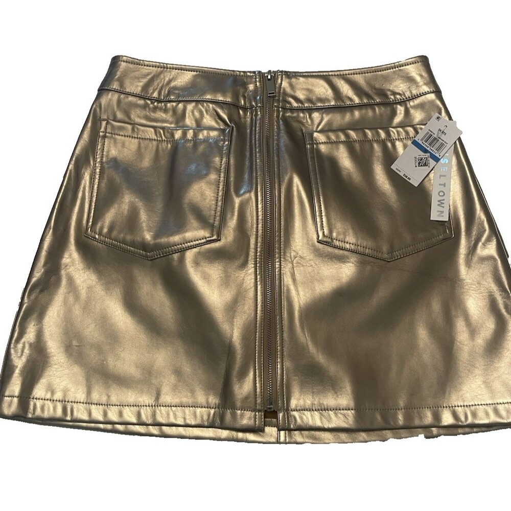 NWT Tinseltown Metallic Gold Mini Skirt-XL